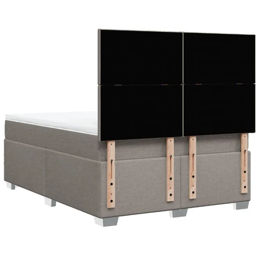 Sommier à lattes de lit avec matelas Taupe 140x200 cm Tissu - 10