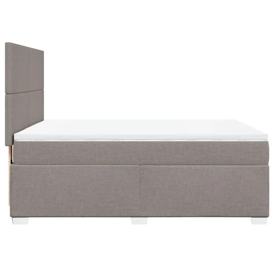 Sommier à lattes de lit avec matelas Taupe 140x200 cm Tissu - 9