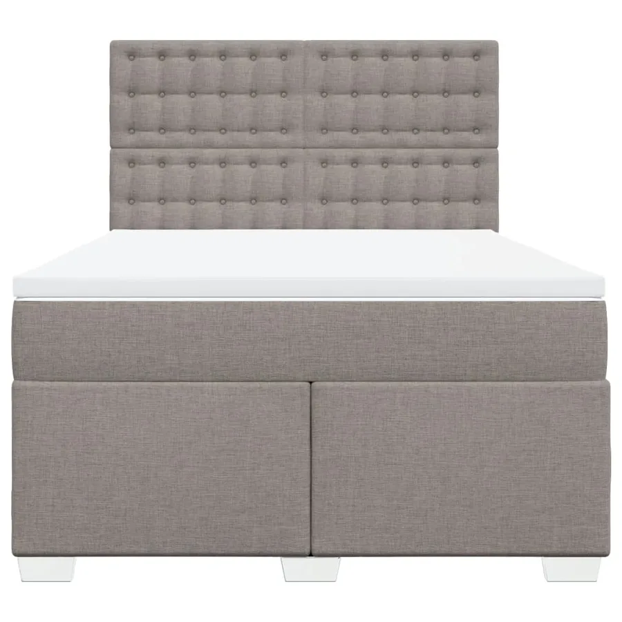 Sommier à lattes de lit avec matelas Taupe 140x200 cm Tissu - 6