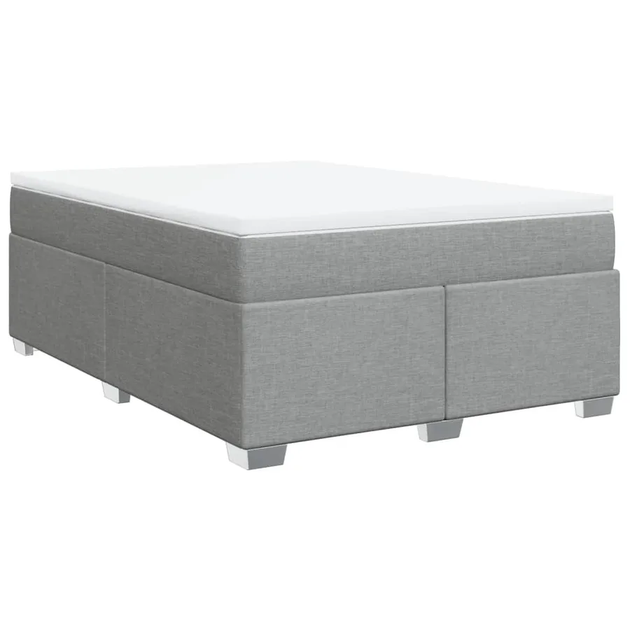 Sommier à lattes de lit avec matelas Gris clair 140x200cm Tissu - 2