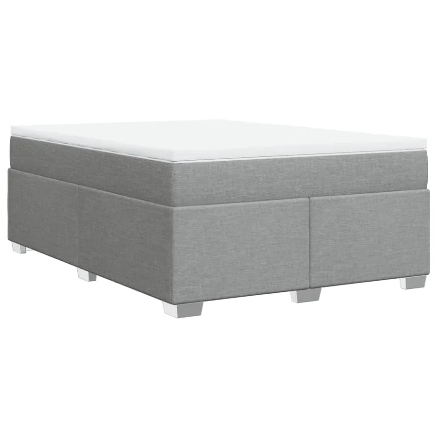 Sommier à lattes de lit avec matelas Gris clair 140x200cm Tissu - 9