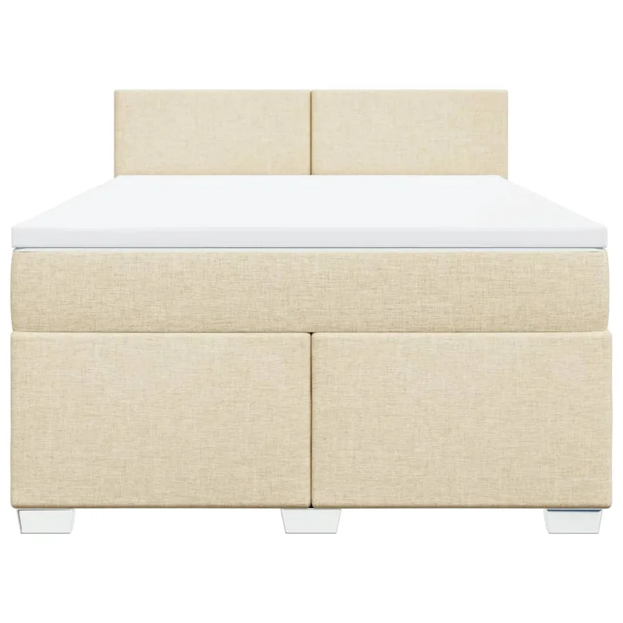 Sommier à lattes de lit avec matelas Crème 140x200 cm Tissu - 4