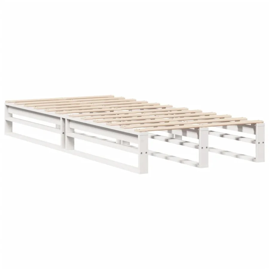 Cadre de lit sans matelas blanc 90x190 cm bois de pin massif - 3
