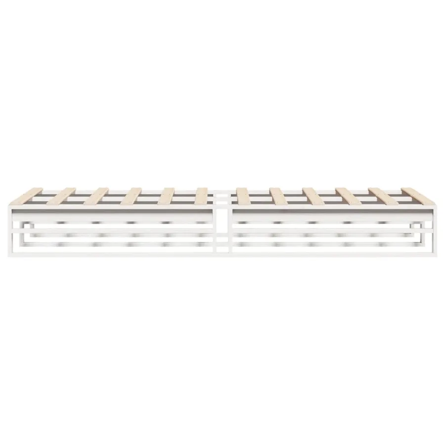 Cadre de lit sans matelas blanc 90x190 cm bois de pin massif - 5