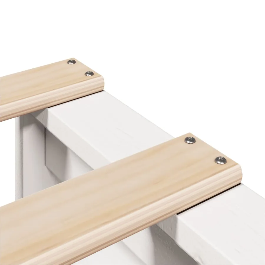 Cadre de lit sans matelas blanc 90x190 cm bois de pin massif - 7
