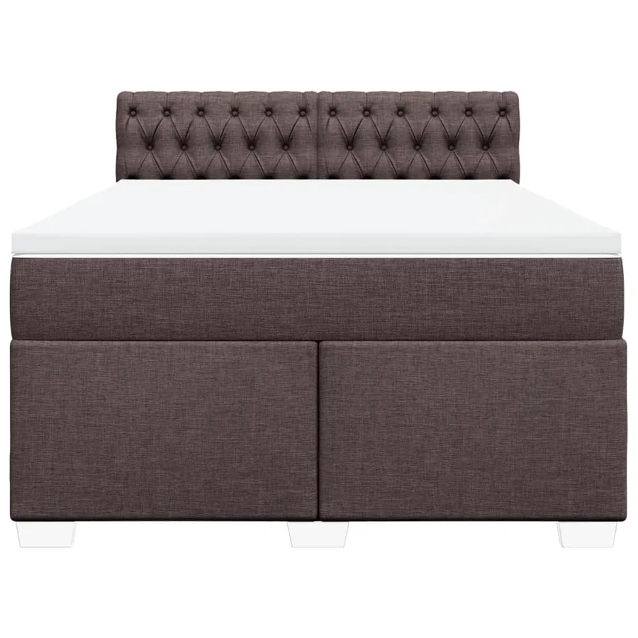 Sommier à lattes de lit avec matelas Marron foncé 140x200 cm - 6