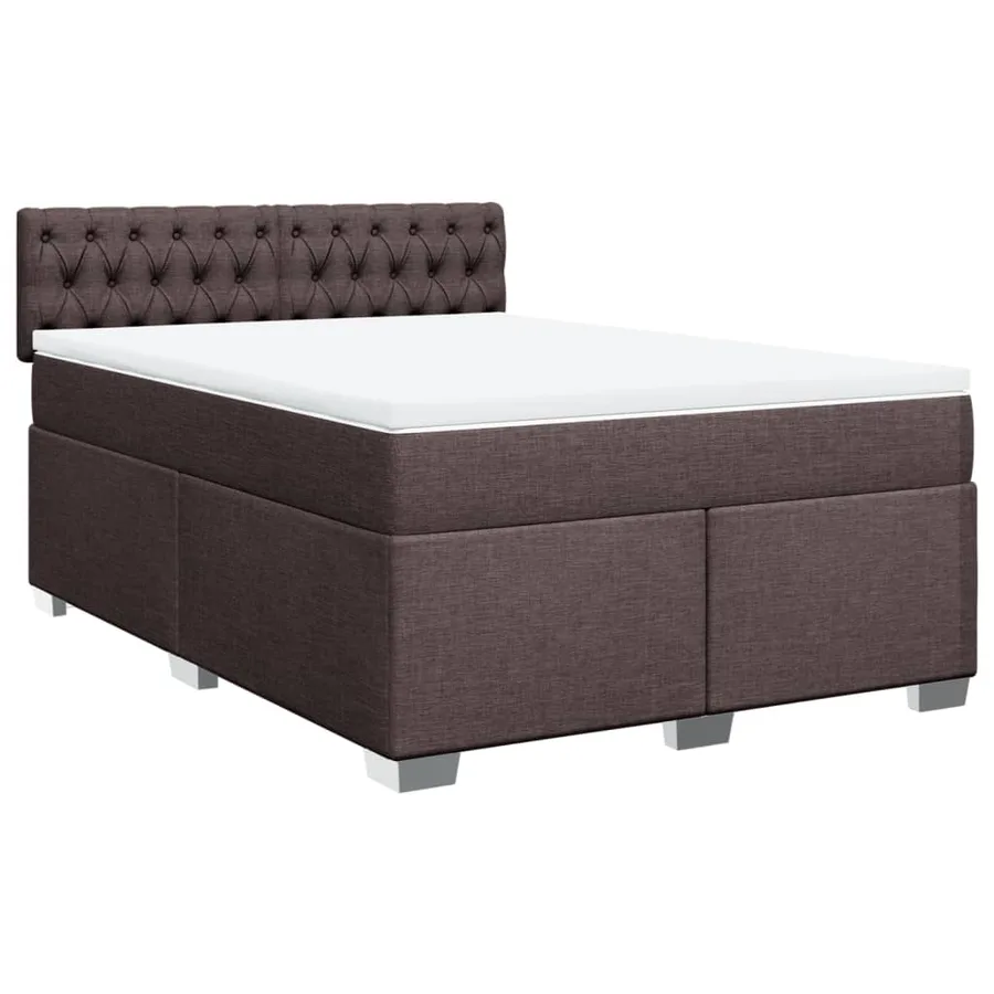 Sommier à lattes de lit avec matelas Marron foncé 140x200 cm - 2