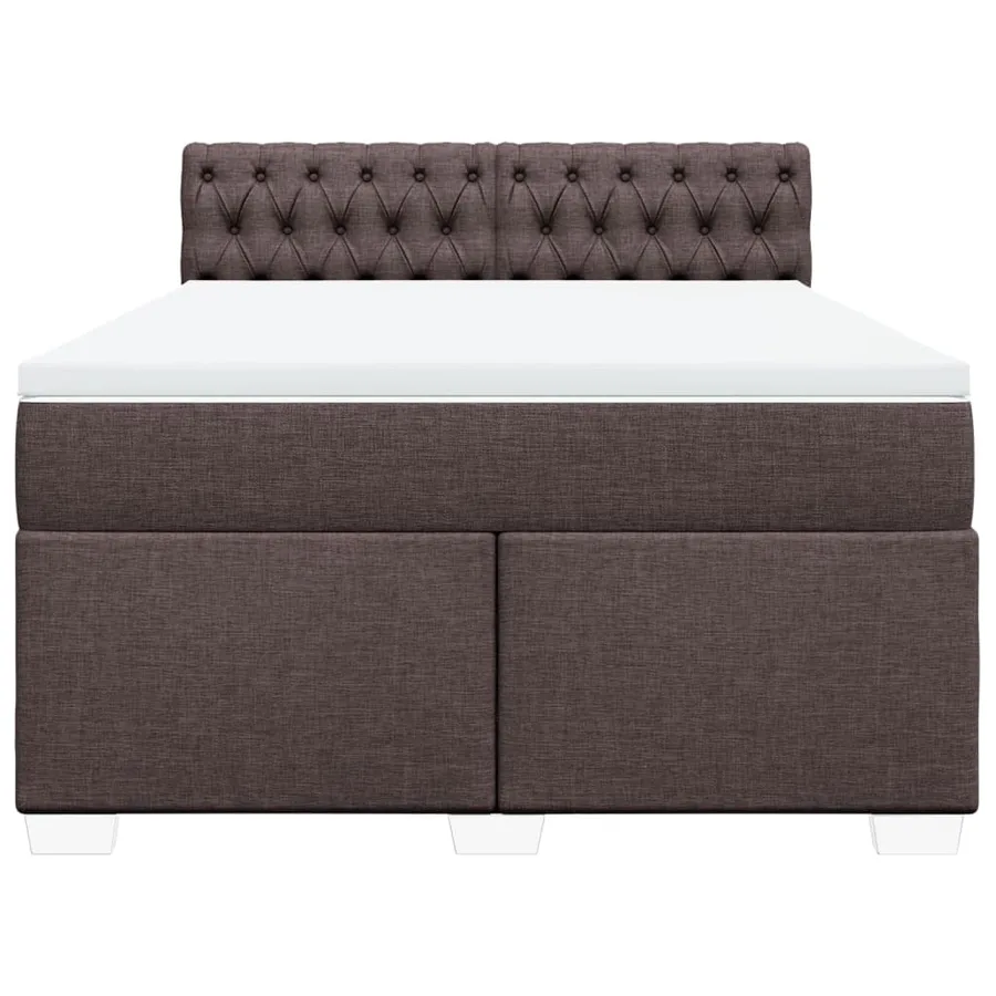 Sommier à lattes de lit avec matelas Marron foncé 140x200 cm - 4