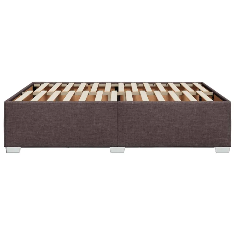 Cadre de lit sans matelas marron foncé 140x200 cm tissu - 5
