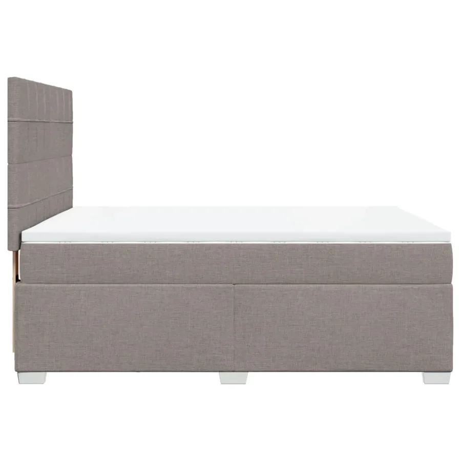 Sommier à lattes de lit avec matelas Taupe 140x200 cm Tissu - 9