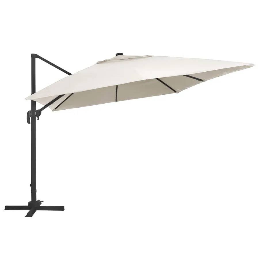 Parasol de jardin en porte-à-faux lumières LED mât en aluminium - 3