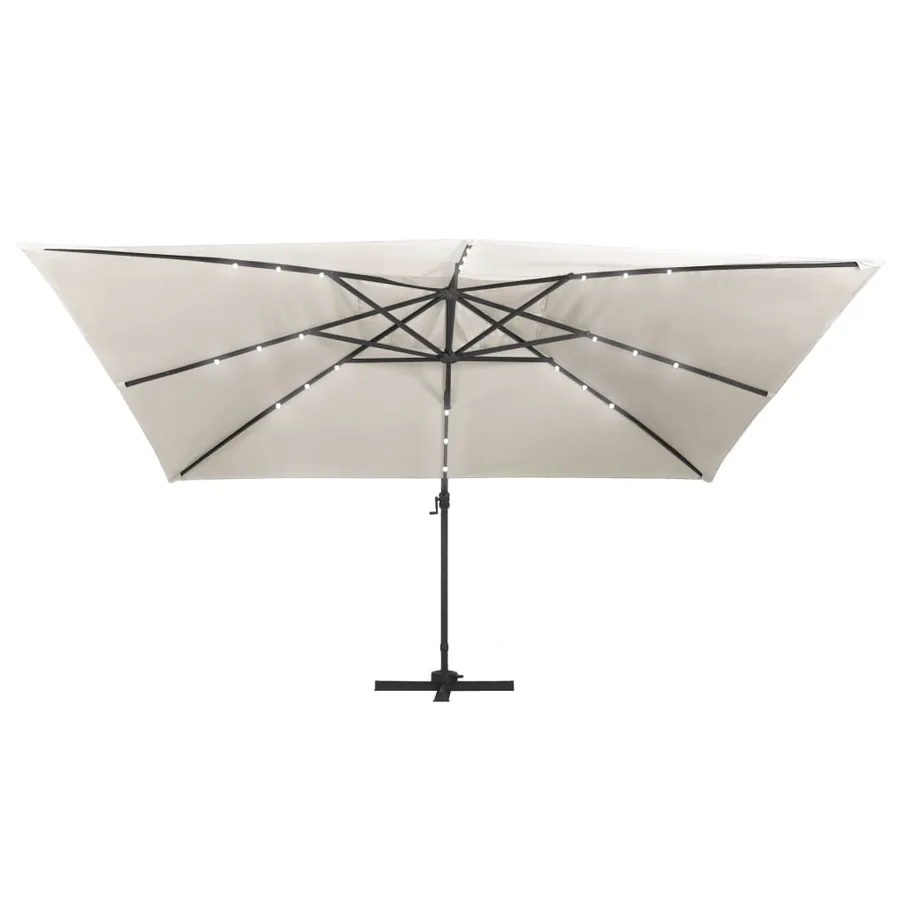 Parasol de jardin en porte-à-faux lumières LED mât en aluminium - 4