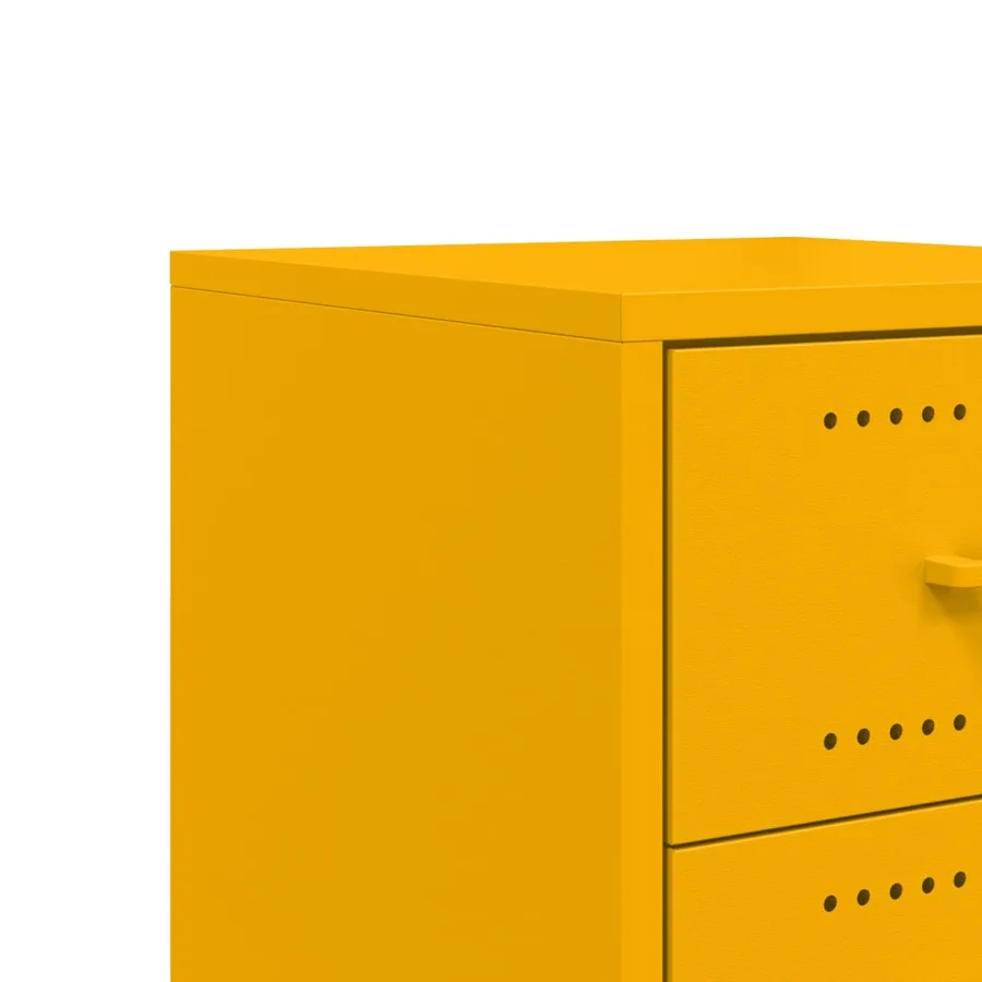 Table de chevet jaune moutarde 36x39x59 cm acier - 10