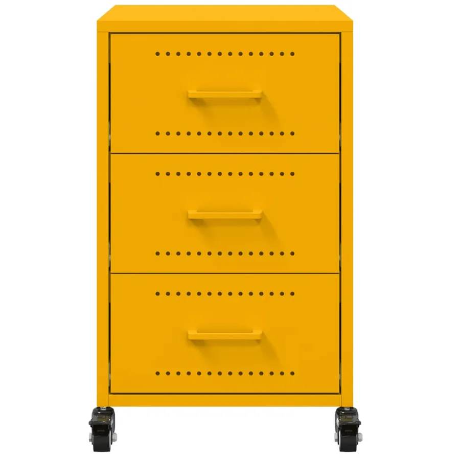 Table de chevet jaune moutarde 36x39x59 cm acier - 6