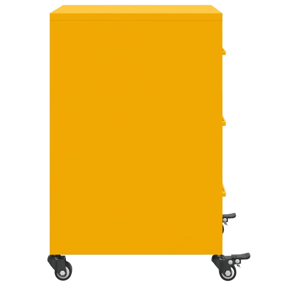 Table de chevet jaune moutarde 36x39x59 cm acier - 7