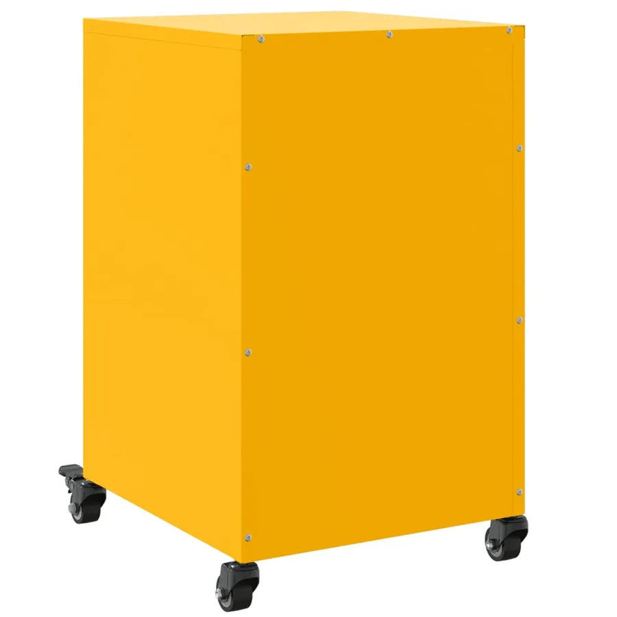 Table de chevet jaune moutarde 36x39x59 cm acier - 8