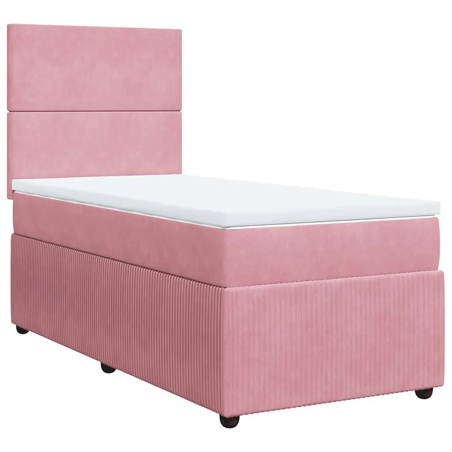 Sommier à lattes de lit avec matelas Rose 100x200 cm Velours - 2