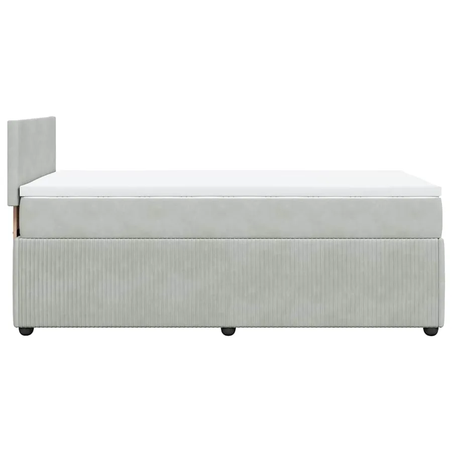 Sommier à lattes de lit et matelas Gris clair 90x190 cm Velours - 9
