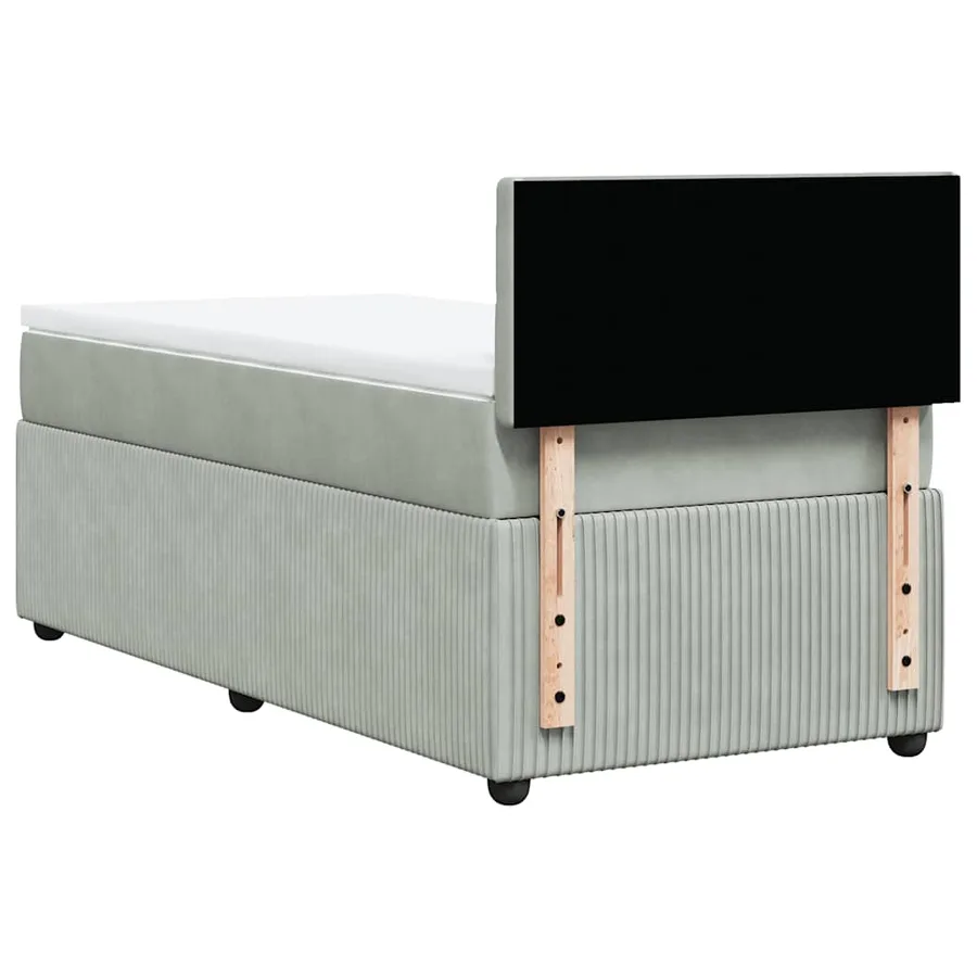 Sommier à lattes de lit et matelas Gris clair 90x190 cm Velours - 8