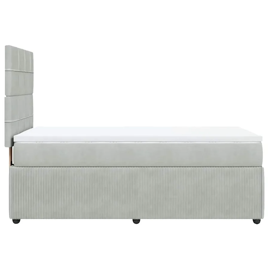 Sommier à lattes de lit et matelas Gris clair 90x190 cm Velours - 5