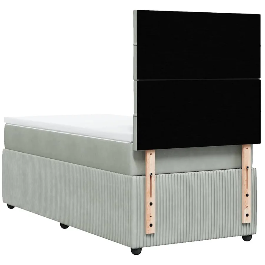 Sommier à lattes de lit et matelas Gris clair 90x190 cm Velours - 6