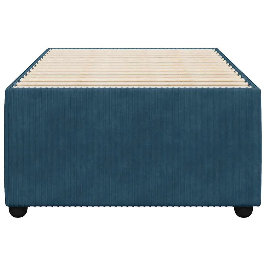 Cadre de lit sans matelas bleu 100x200 cm velours - 4
