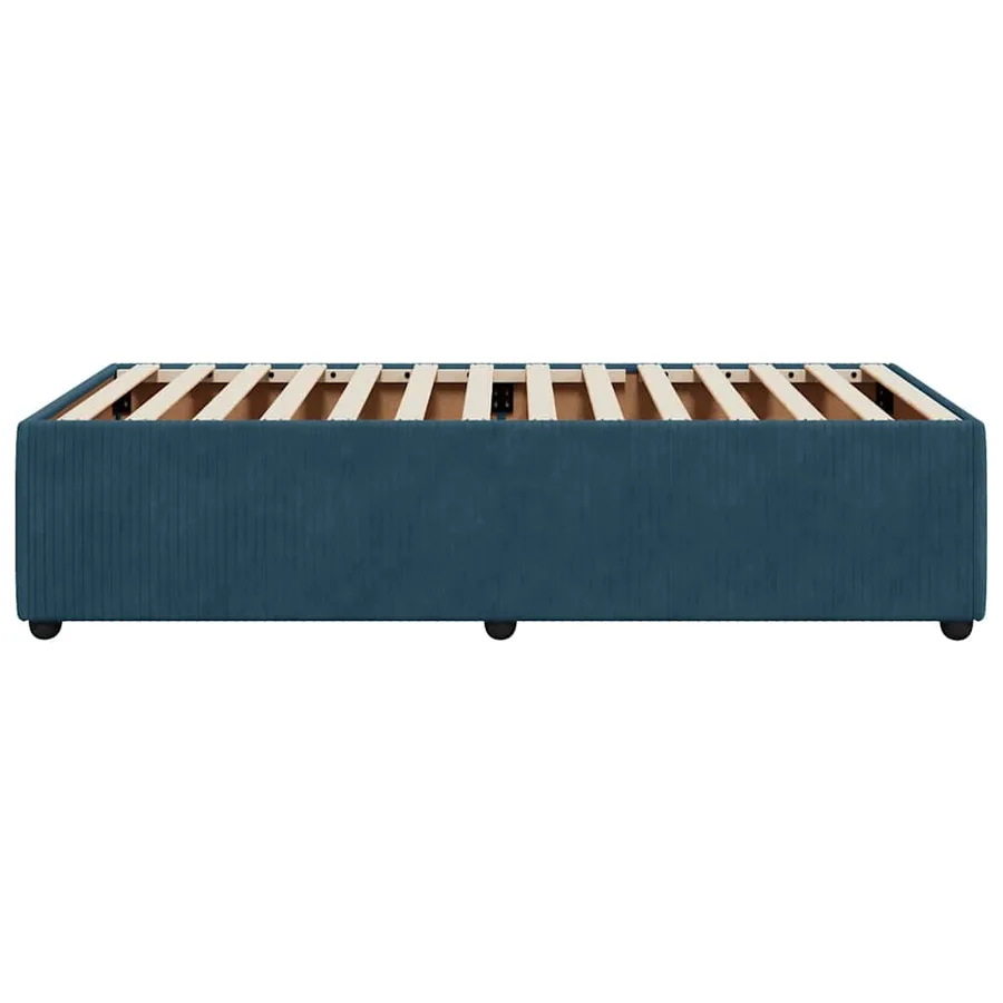 Cadre de lit sans matelas bleu 100x200 cm velours - 5