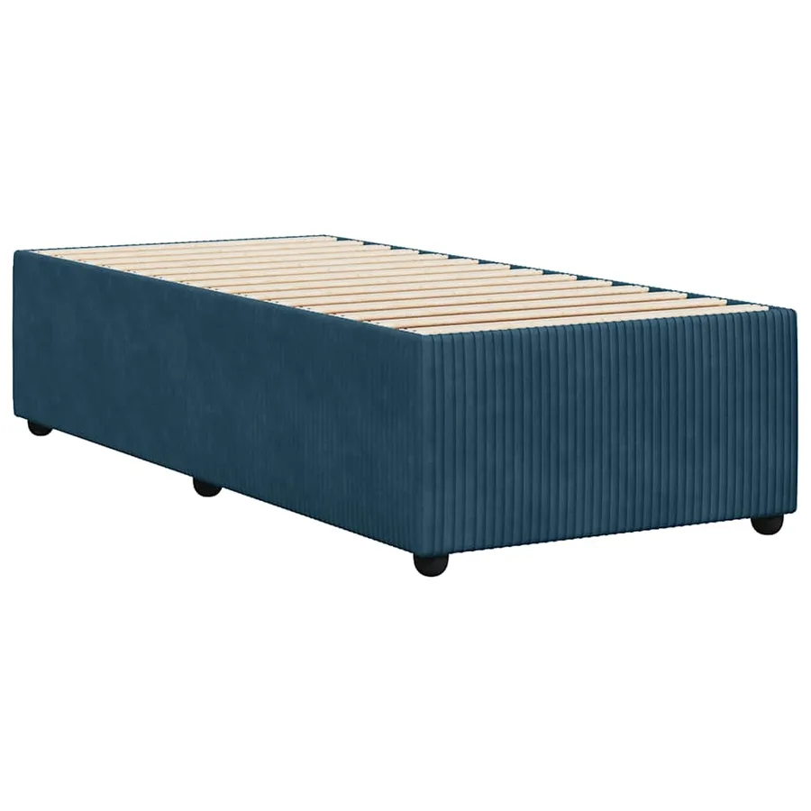 Cadre de lit sans matelas bleu 100x200 cm velours - 6