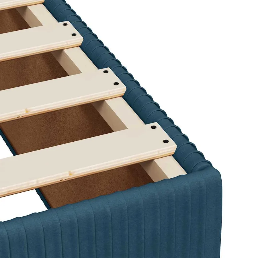 Cadre de lit sans matelas bleu 100x200 cm velours - 7