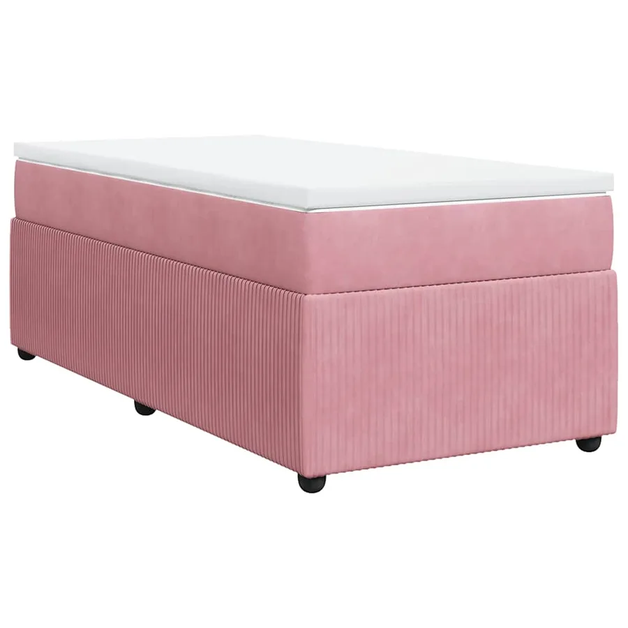 Sommier à lattes de lit avec matelas Rose 100x200 cm Velours - 2