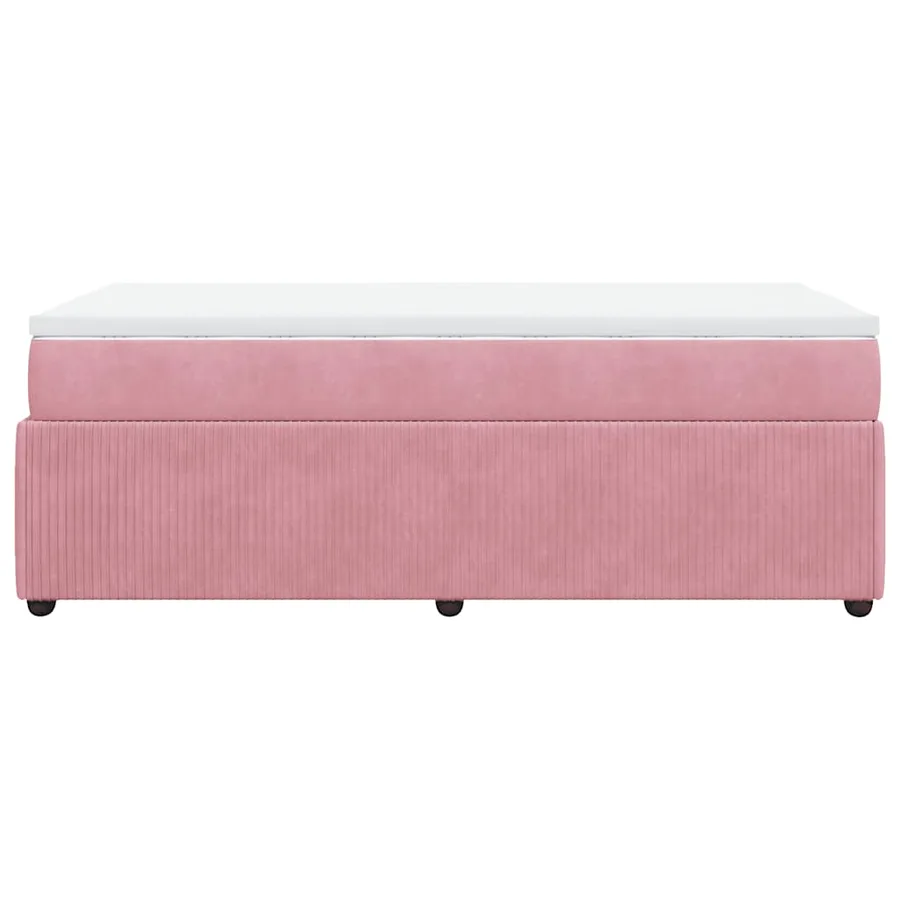 Sommier à lattes de lit avec matelas Rose 100x200 cm Velours - 8