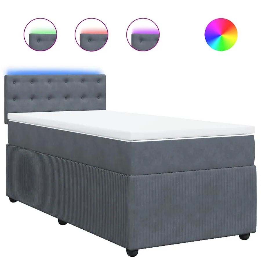 Sommier à lattes de lit avec matelas Gris foncé 100x200 cm - 2