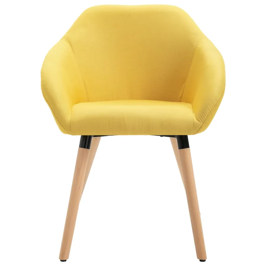 Chaises à manger lot de 6 jaune tissu - 4