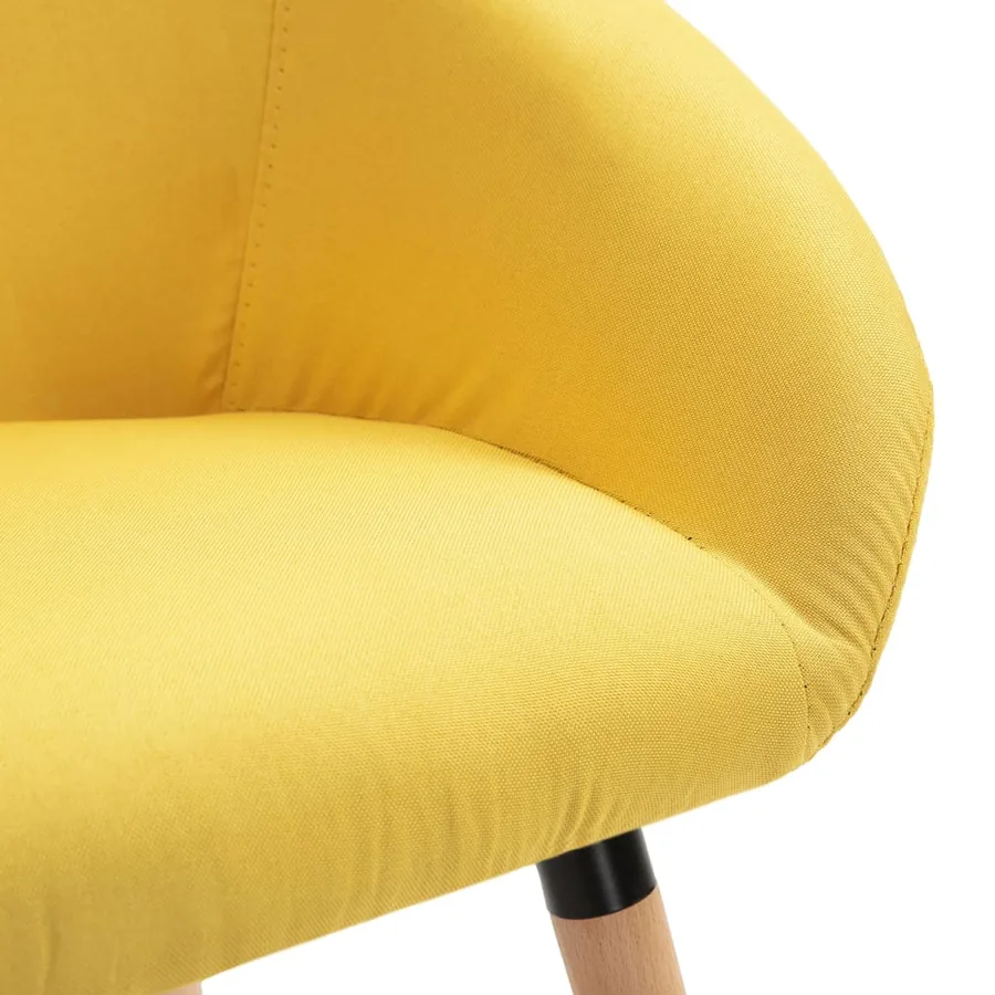 Chaises à manger lot de 6 jaune tissu - 7