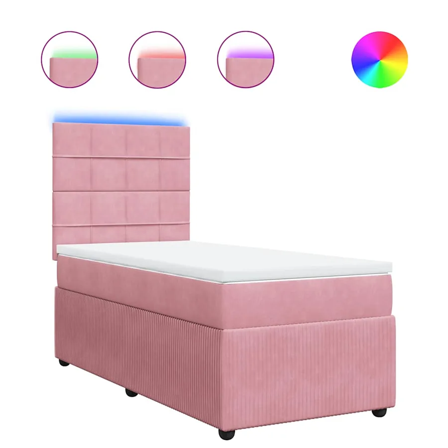 Sommier à lattes de lit avec matelas Rose 100x200 cm Velours - 2