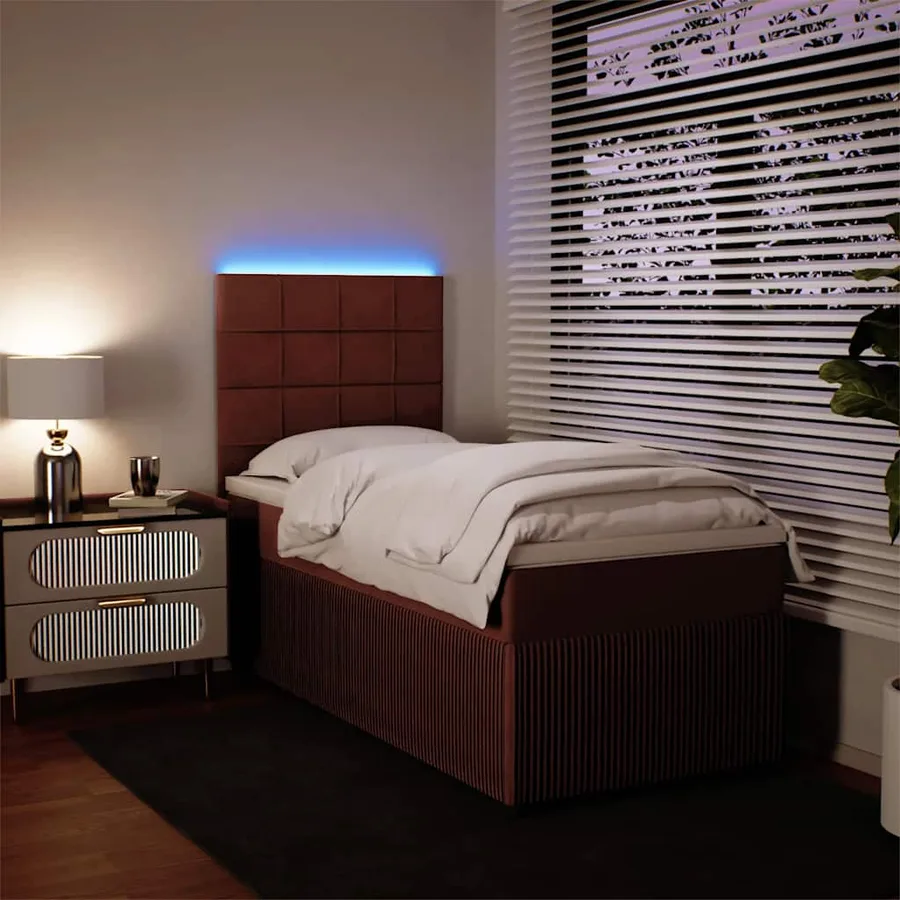 Sommier à lattes de lit avec matelas Rose 100x200 cm Velours - 5