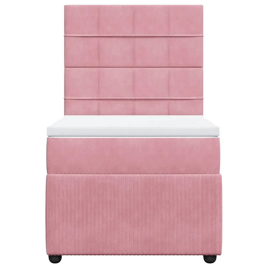 Sommier à lattes de lit avec matelas Rose 100x200 cm Velours - 6