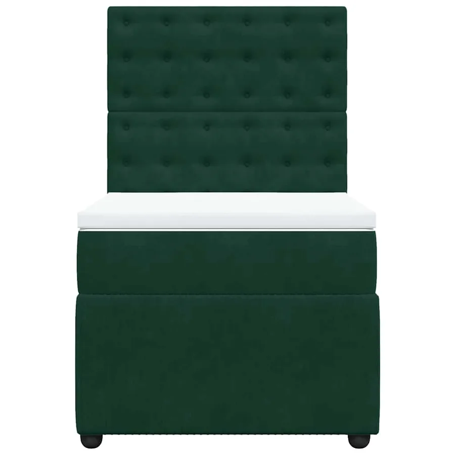 Sommier à lattes de lit avec matelas Vert foncé 100x200 cm - 4