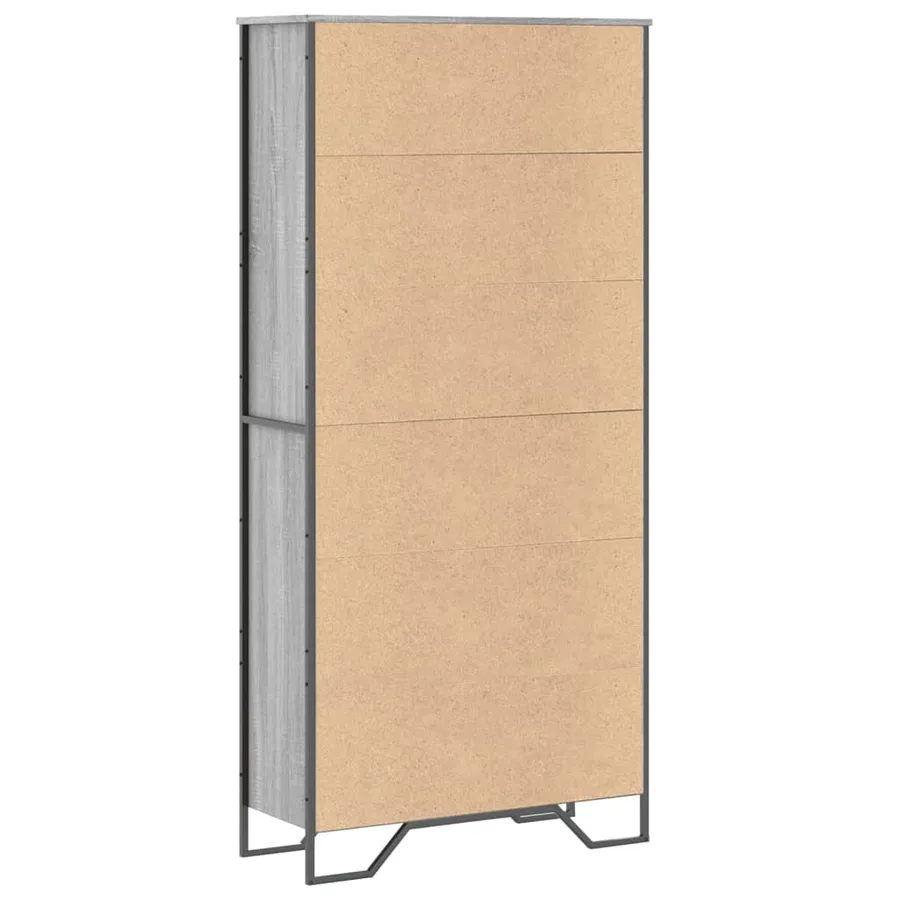 Bibliothèque sonoma gris 80x31x169 cm bois d'ingénierie - 6