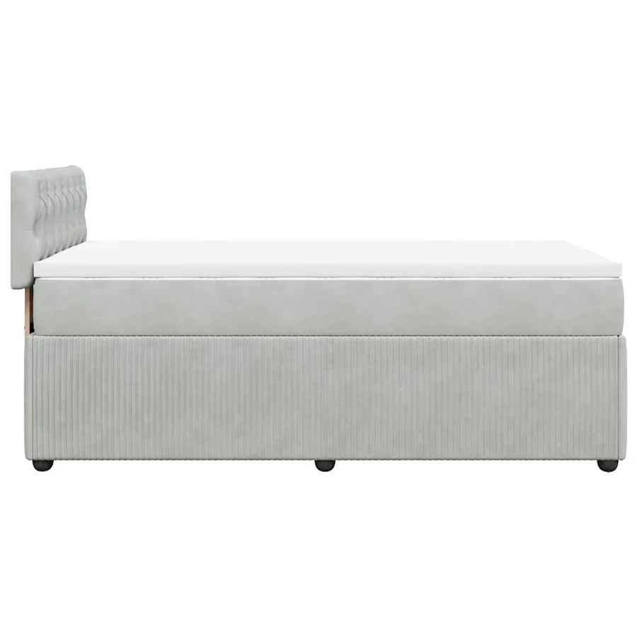 Sommier à lattes de lit et matelas Gris clair 100x200cm Velours - 7
