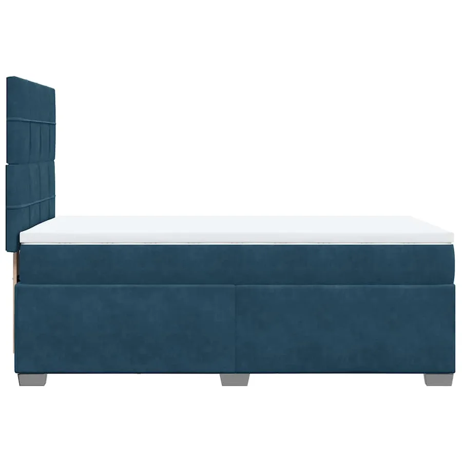 Sommier à lattes de lit avec matelas bleu 90x200 cm velours - 11