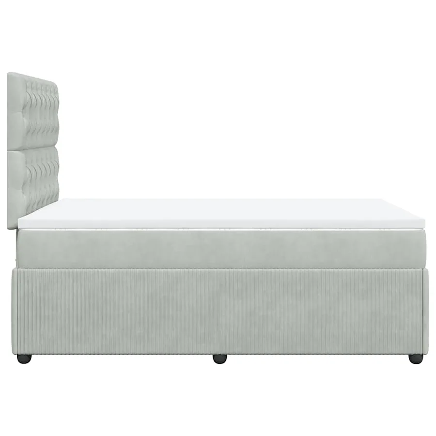 Sommier à lattes de lit et matelas gris clair 120x190cm velours - 7