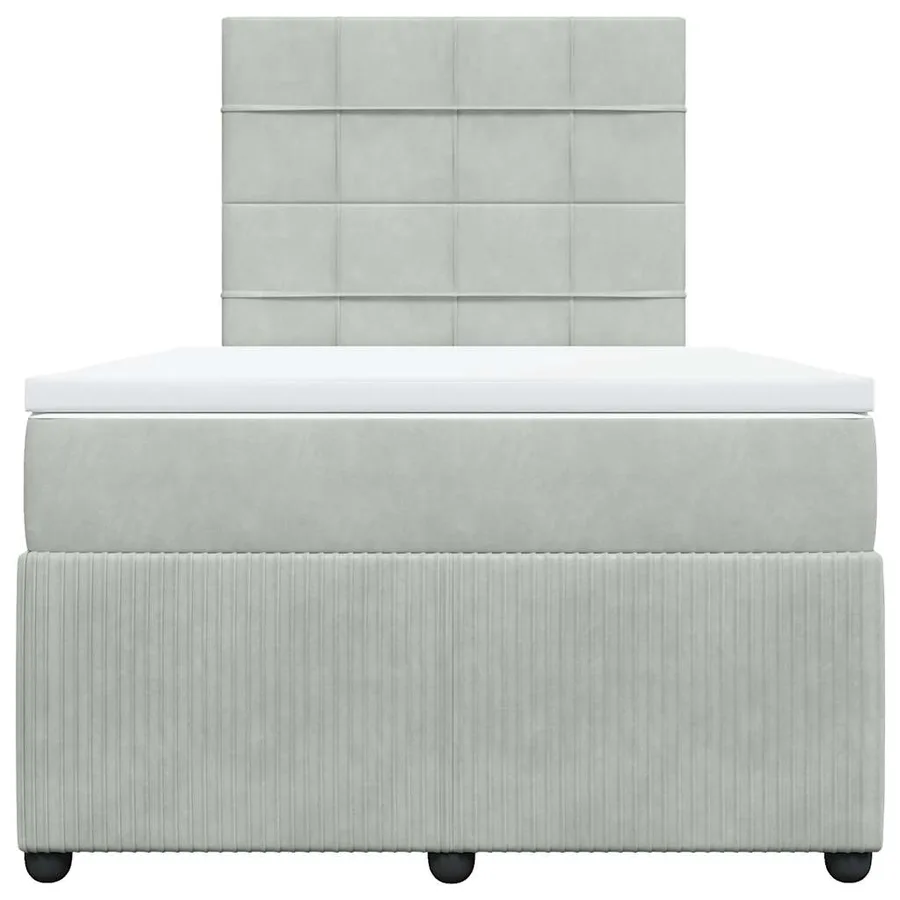 Sommier à lattes de lit et matelas gris clair 120x190cm velours - 6