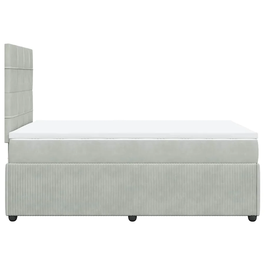 Sommier à lattes de lit et matelas gris clair 120x190cm velours - 7