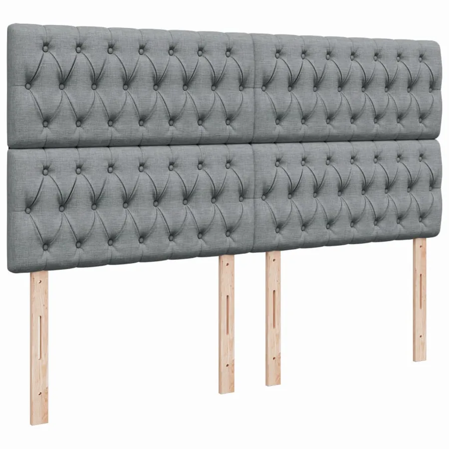 Sommier à lattes de lit avec matelas Gris clair 180x200cm Tissu - 7