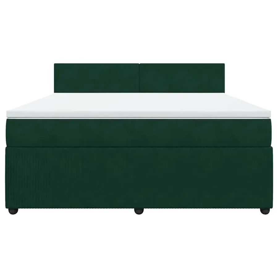 Sommier à lattes de lit et matelas Vert foncé 180x200cm Velours - 6