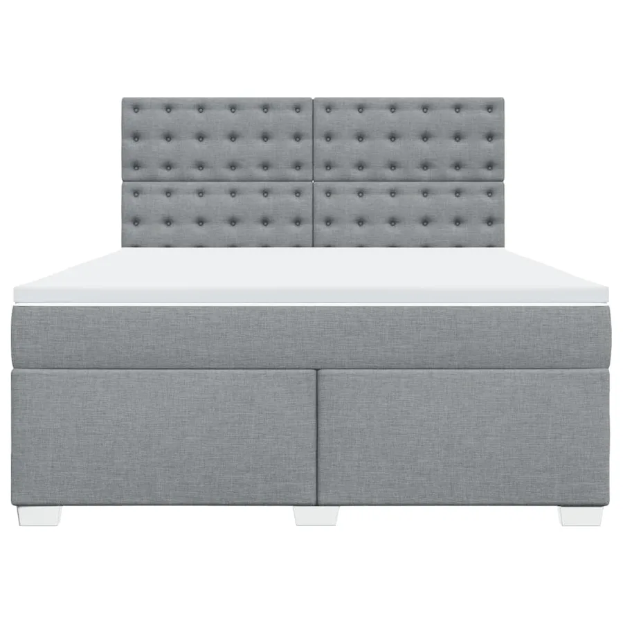Sommier à lattes de lit avec matelas Gris clair 180x200cm Tissu - 6