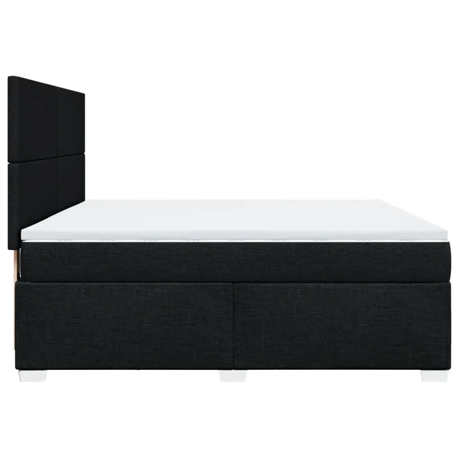 Sommier à lattes de lit avec matelas Noir 180x200 cm Tissu - 11
