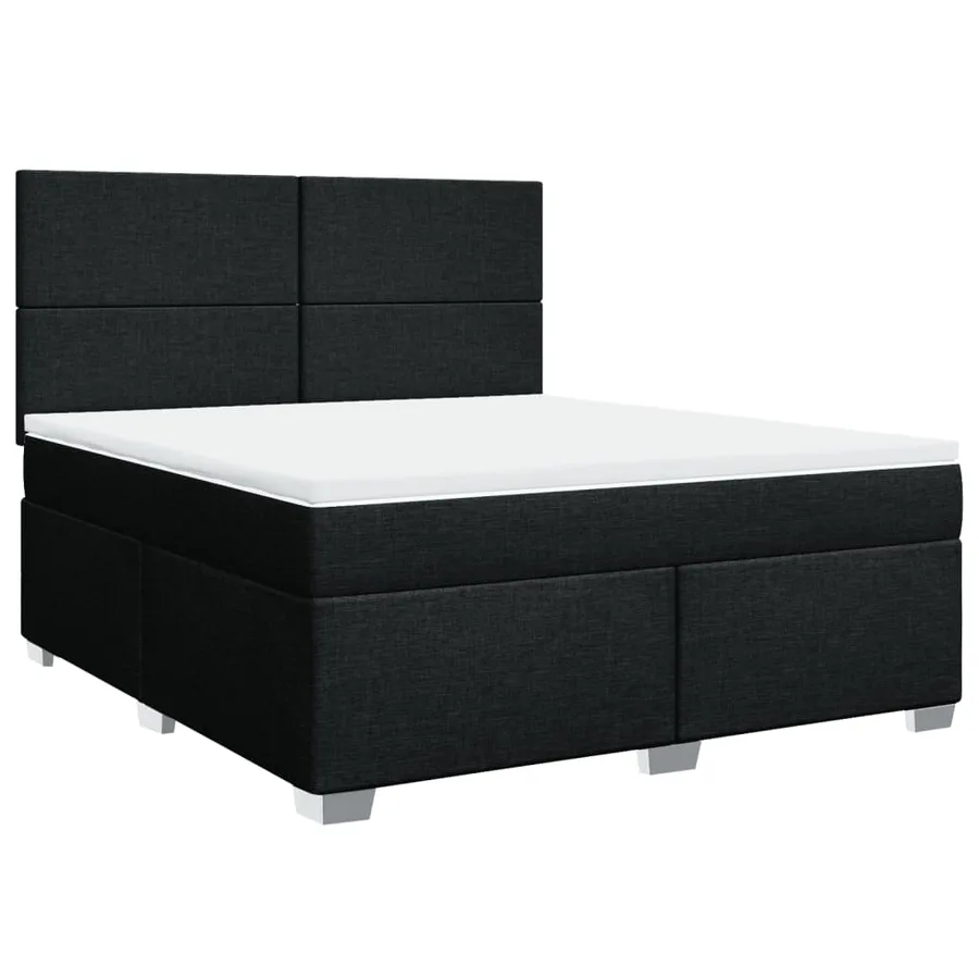 Sommier à lattes de lit avec matelas Noir 180x200 cm Tissu - 3