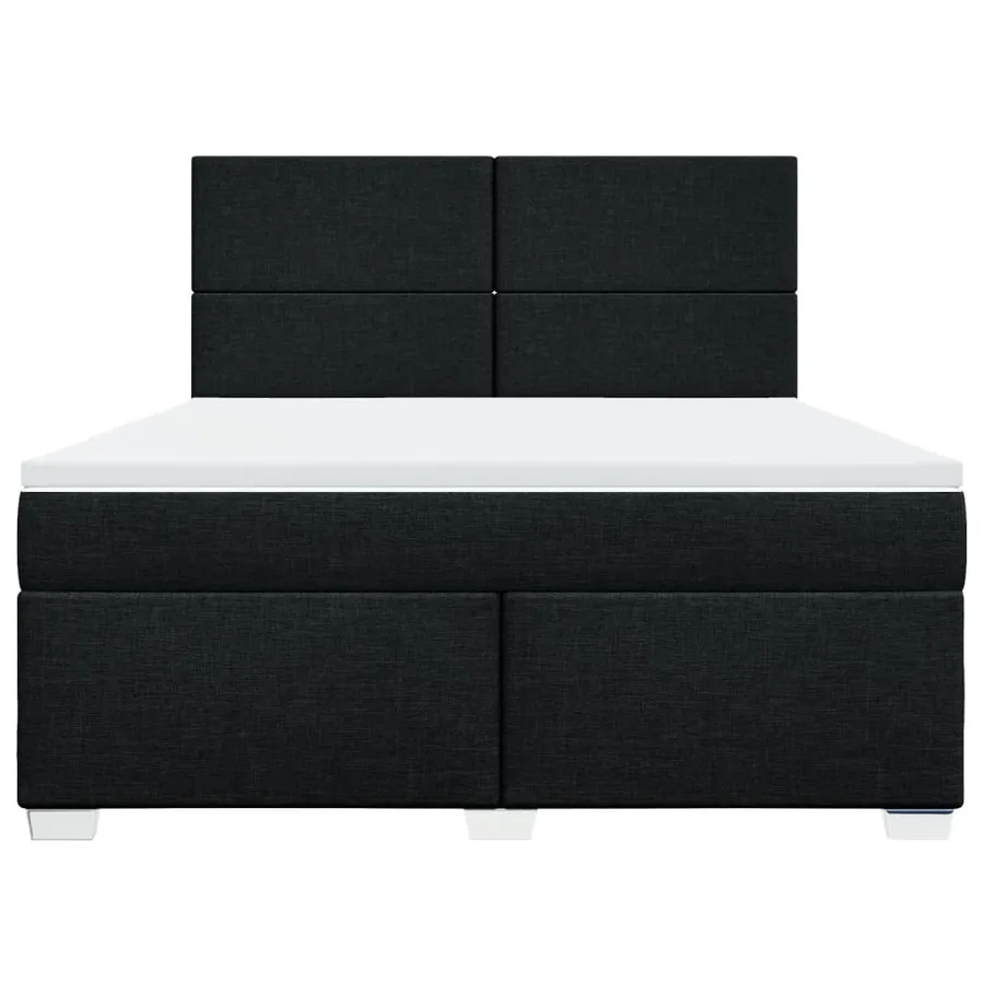 Sommier à lattes de lit avec matelas Noir 180x200 cm Tissu - 6